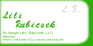 lili rubicsek business card